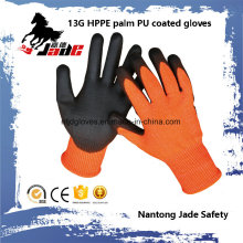 13G PU Coated Cut Resistant Safety Work Gloves Level Grade 3 and 5